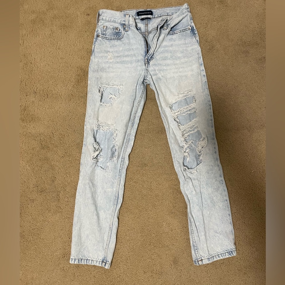 Aeropostale ripped mom jeans